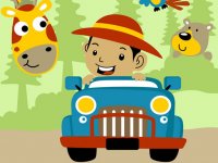 Safari Coloring Puzzle for Children